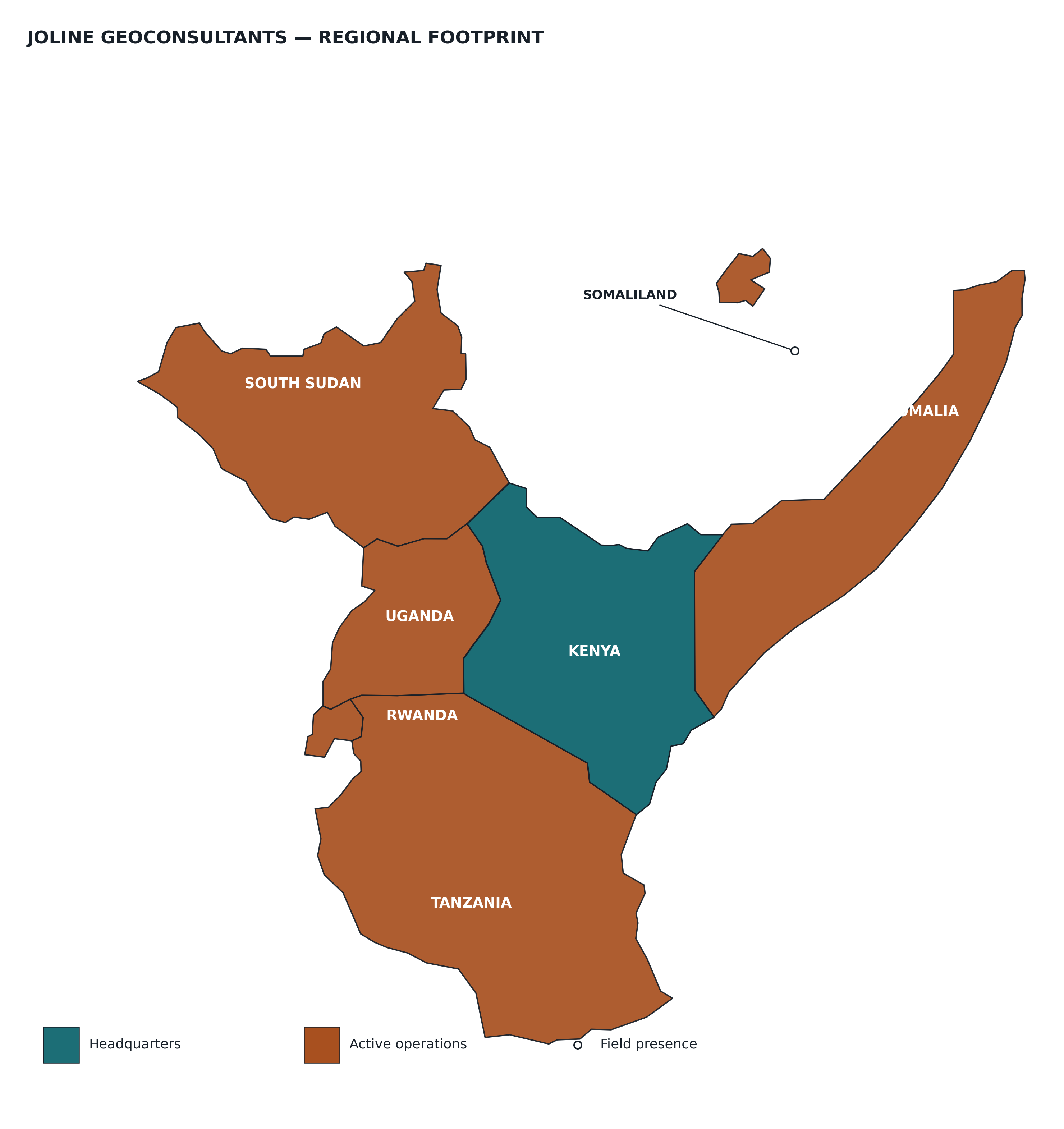 Joline Geoconsultants regional coverage map
